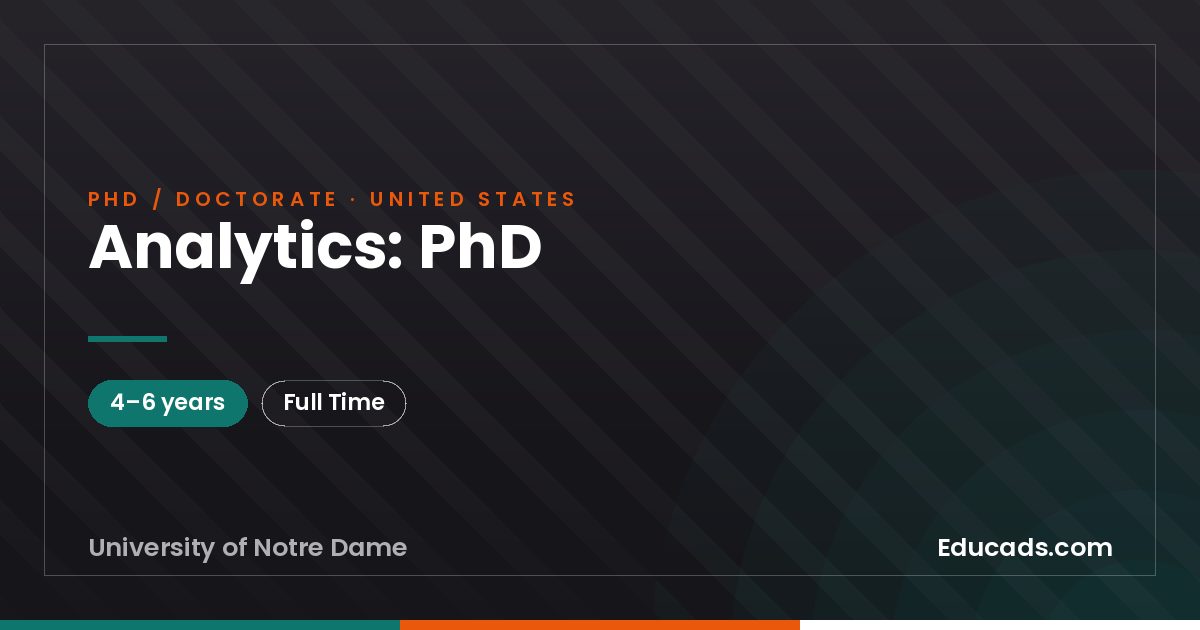 Analytics: PhD