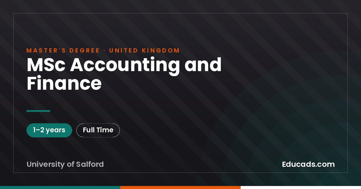 MSc Accounting and Finance