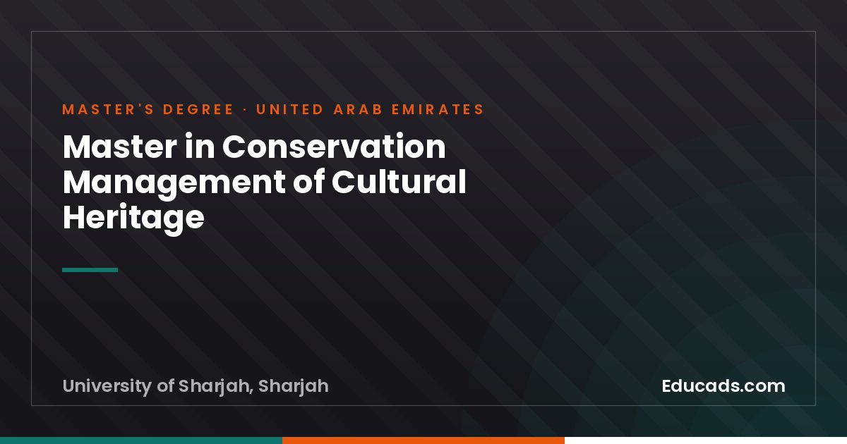 Master in Conservation Management of Cultural Heritage