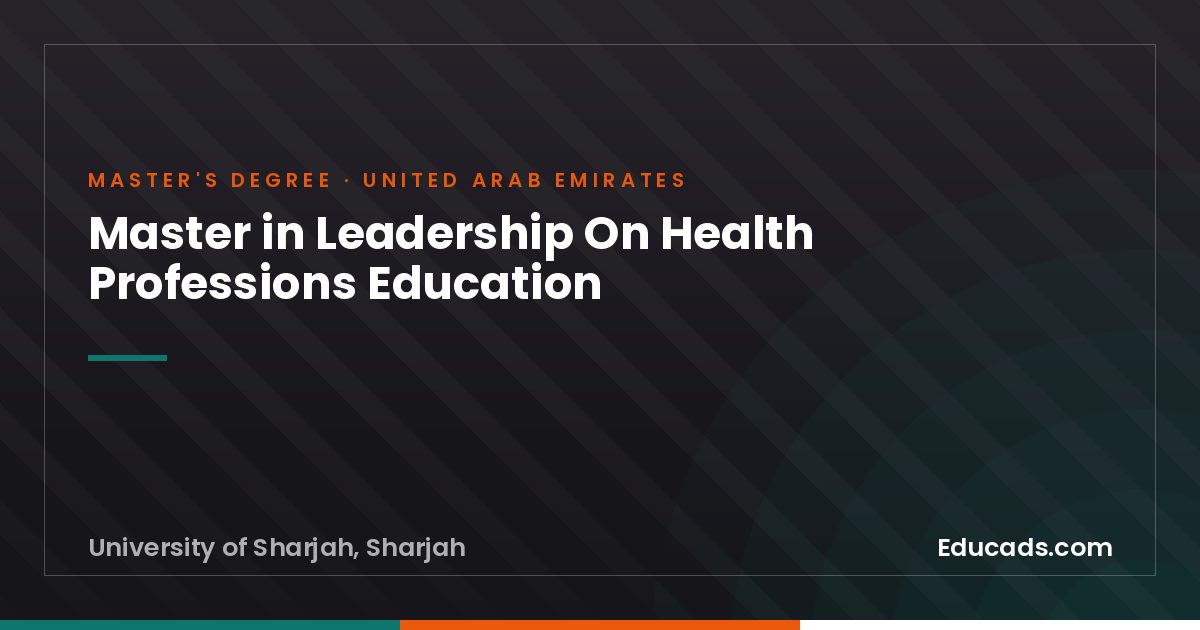 Master in Leadership On Health Professions Education