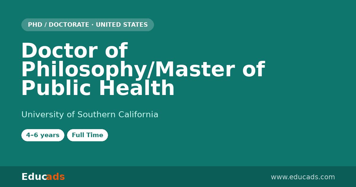 Doctor of Philosophy/Master of Public Health