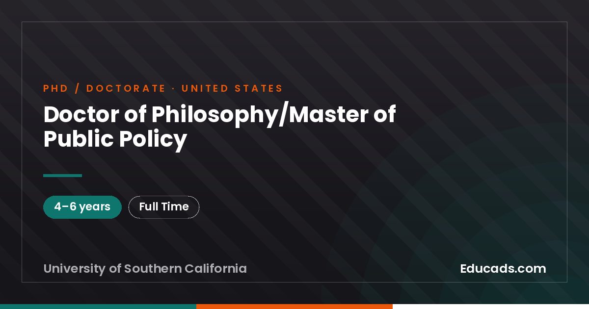 Doctor of Philosophy/Master of Public Policy