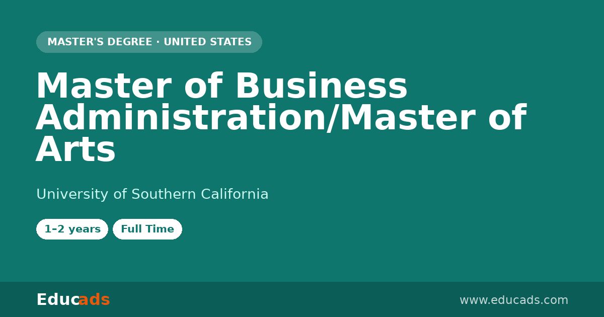 Master of Business Administration/Master of Arts