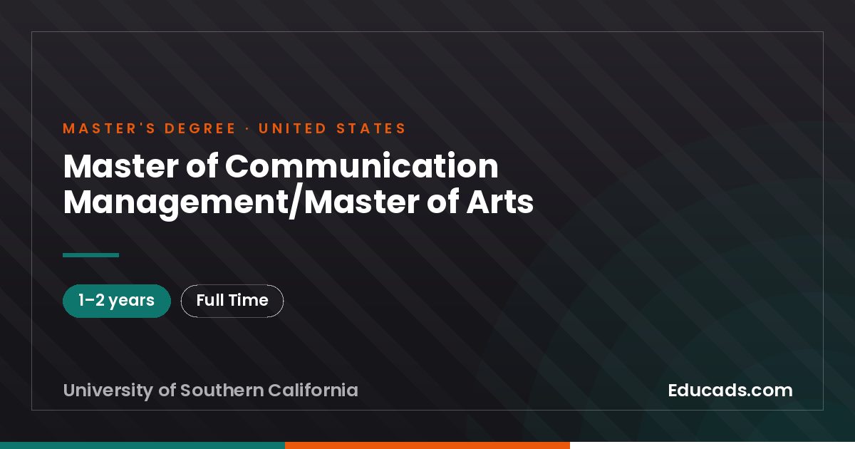 Master of Communication Management/Master of Arts
