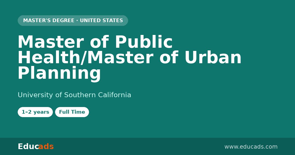Master of Public Health/Master of Urban Planning