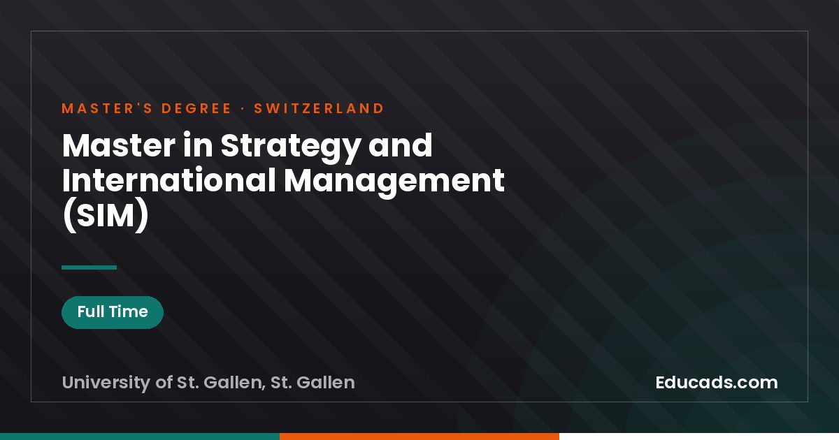 Master in Strategy and International Management (SIM)