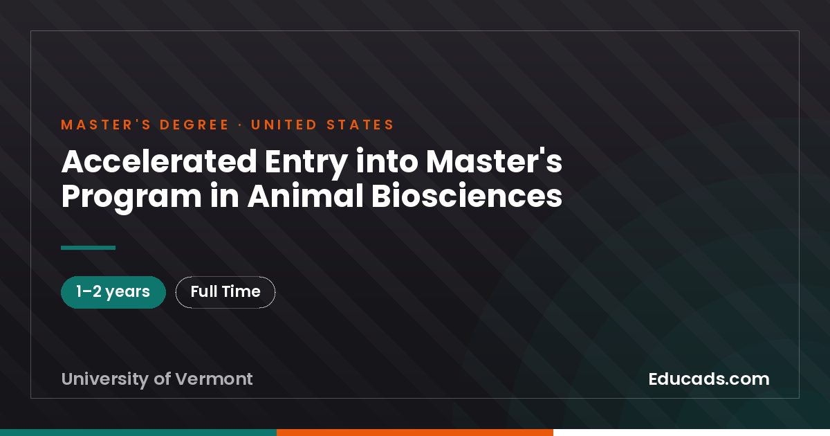 Accelerated Entry into Master's Program in Animal Biosciences
