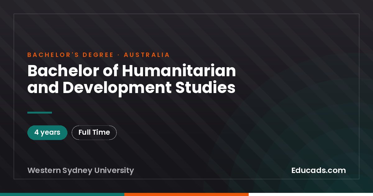 Bachelor of Humanitarian and Development Studies