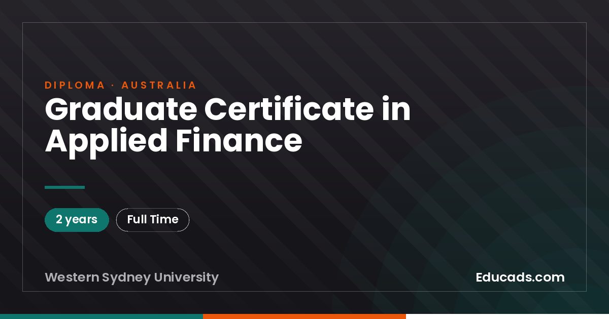 Graduate Certificate in Applied Finance