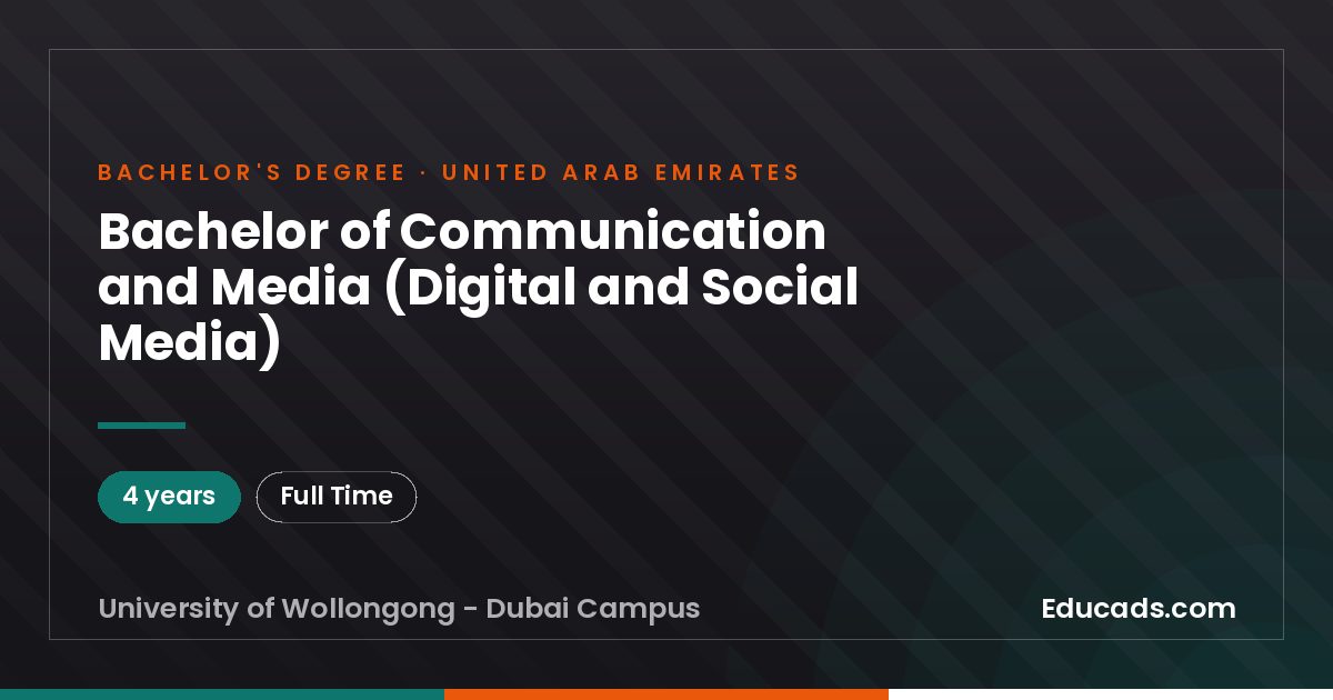 Bachelor of Communication and Media (Digital and Social Media)