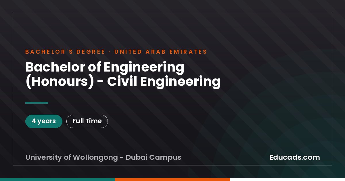 Bachelor of Engineering (Honours) - Civil Engineering