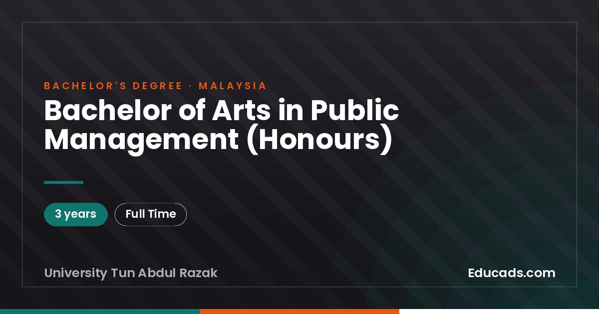 Bachelor of Arts in Public Management (Honours)