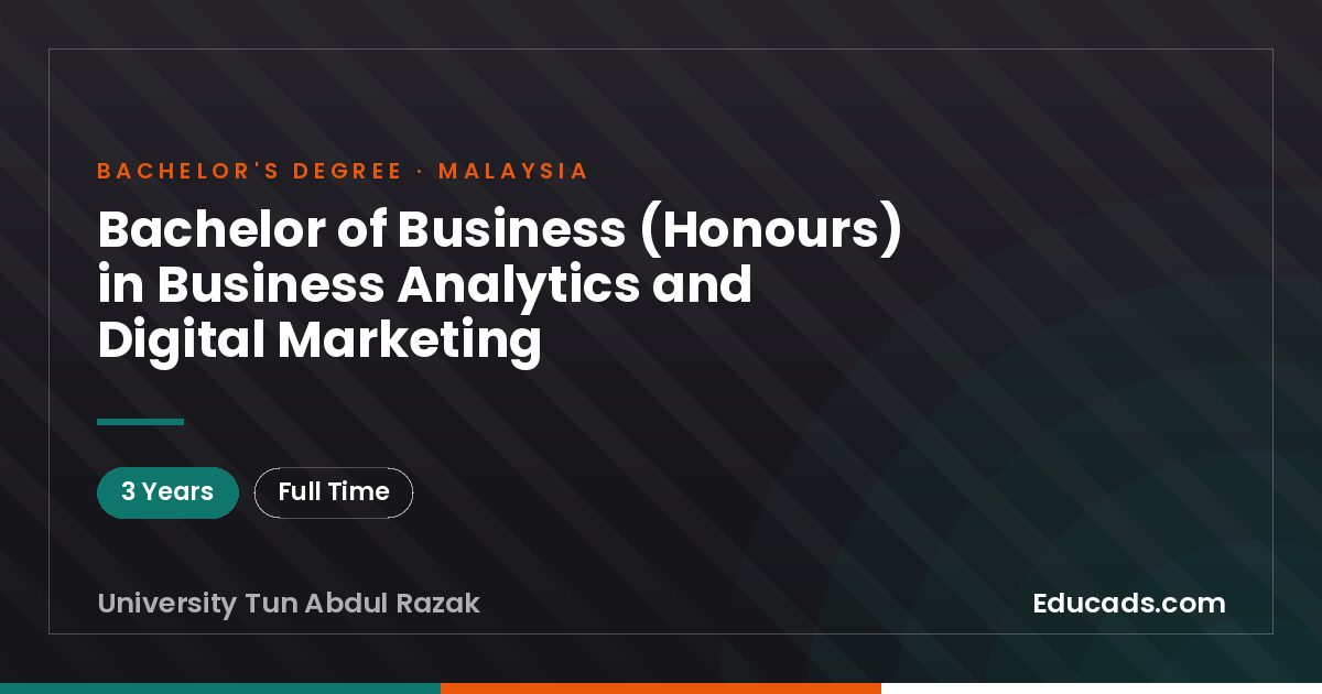 Bachelor of Business (Honours) in Business Analytics and Digital Marketing