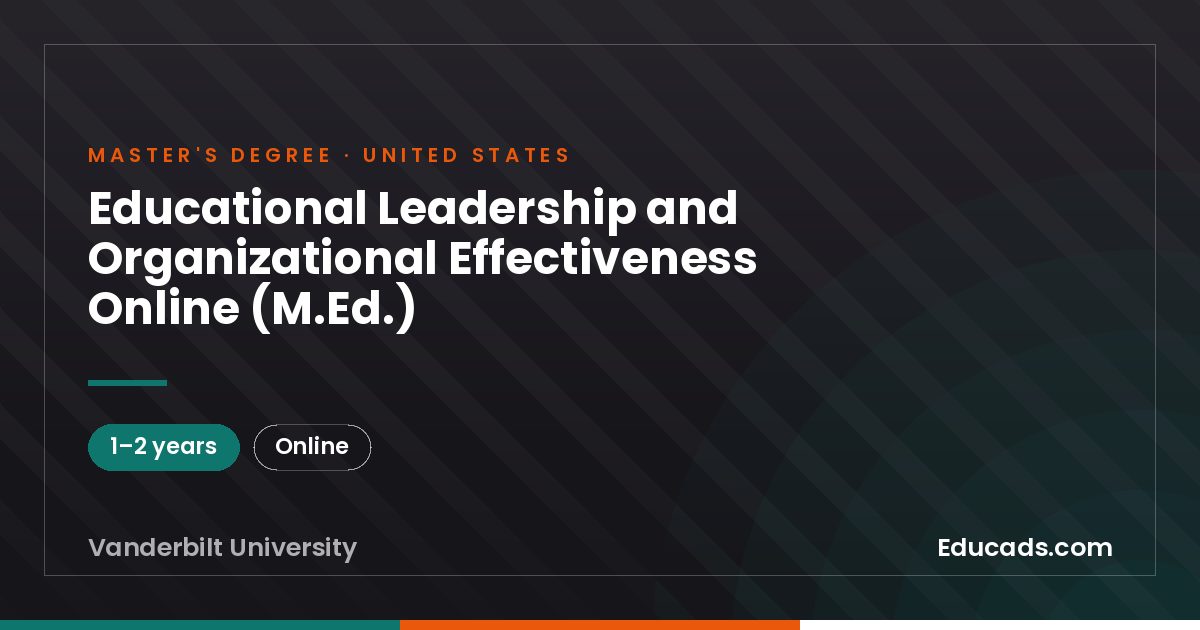 Educational Leadership and Organizational Effectiveness Online (M.Ed.)
