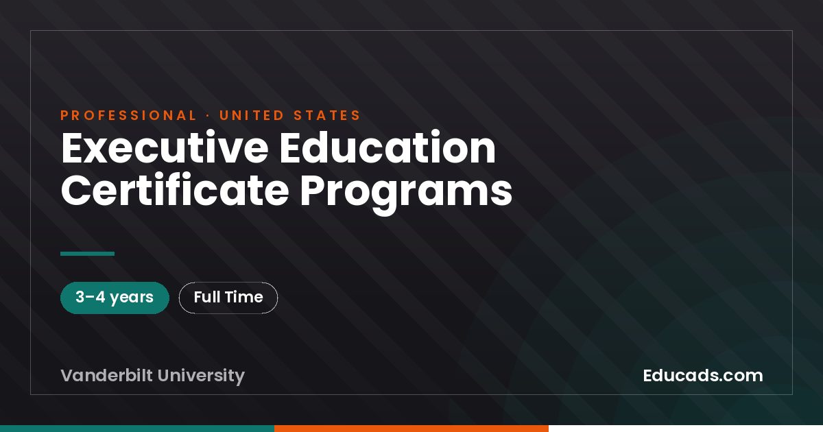 Executive Education Certificate Programs
