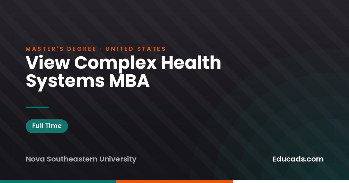 View Complex Health Systems MBA