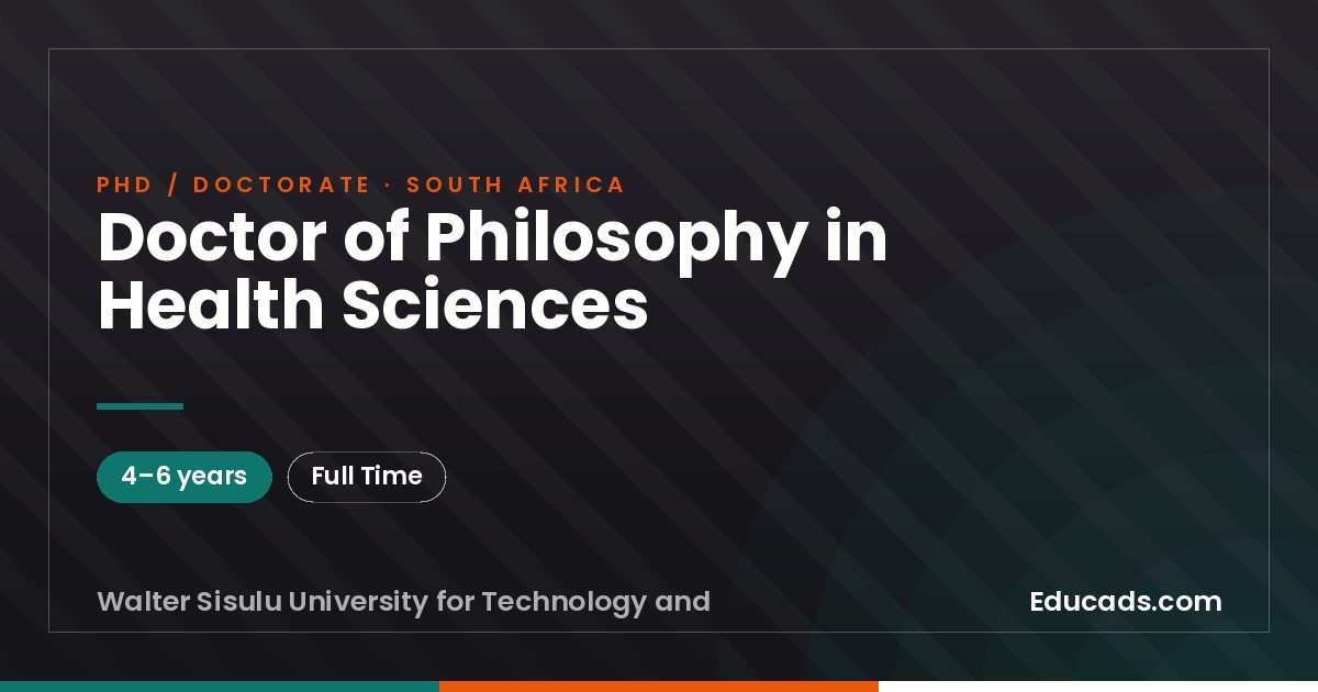 Doctor of Philosophy in Health Sciences