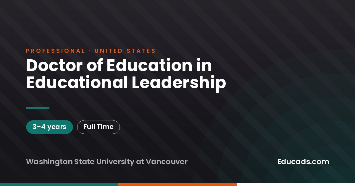 Doctor of Education in Educational Leadership