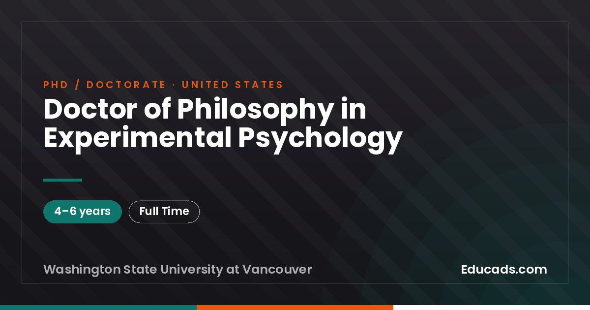 Doctor of Philosophy in Experimental Psychology