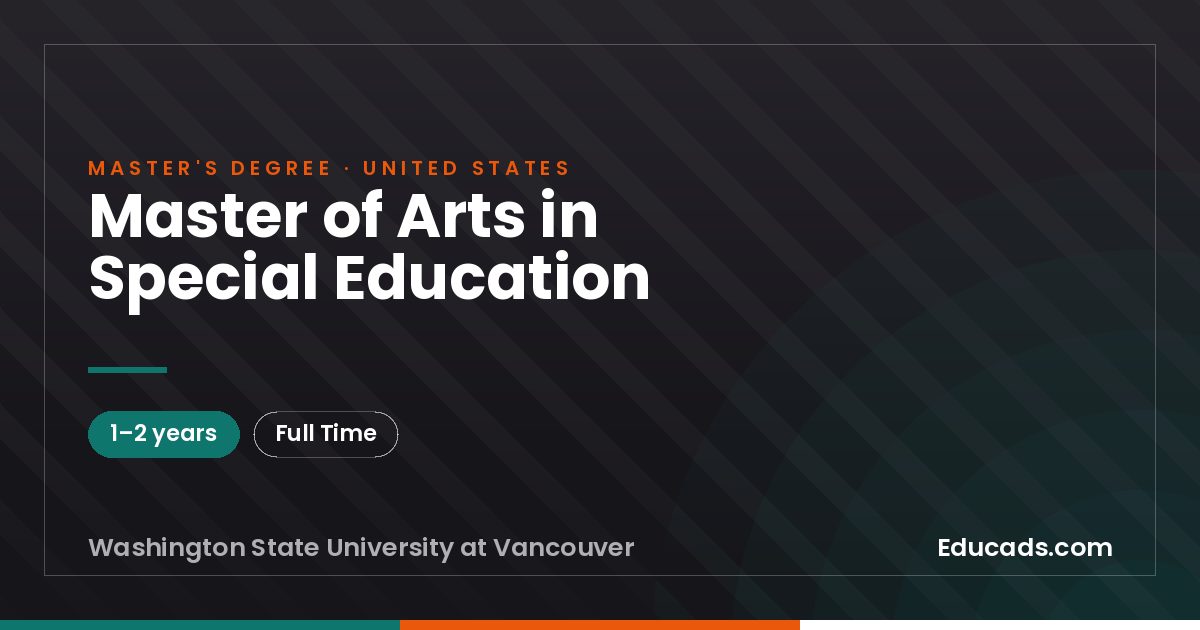 Master of Arts in Special Education