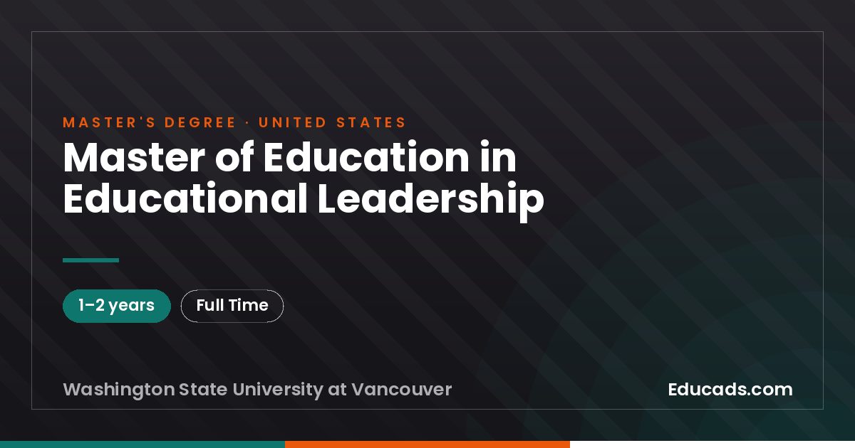 Master of Education in Educational Leadership