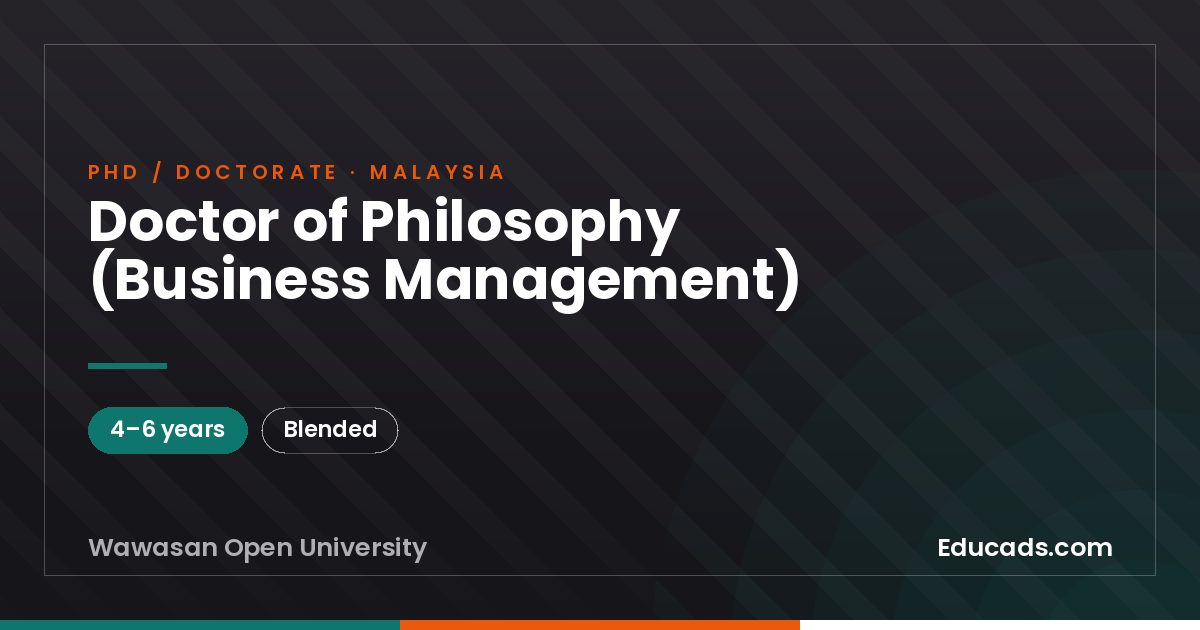 Doctor of Philosophy (Business Management)