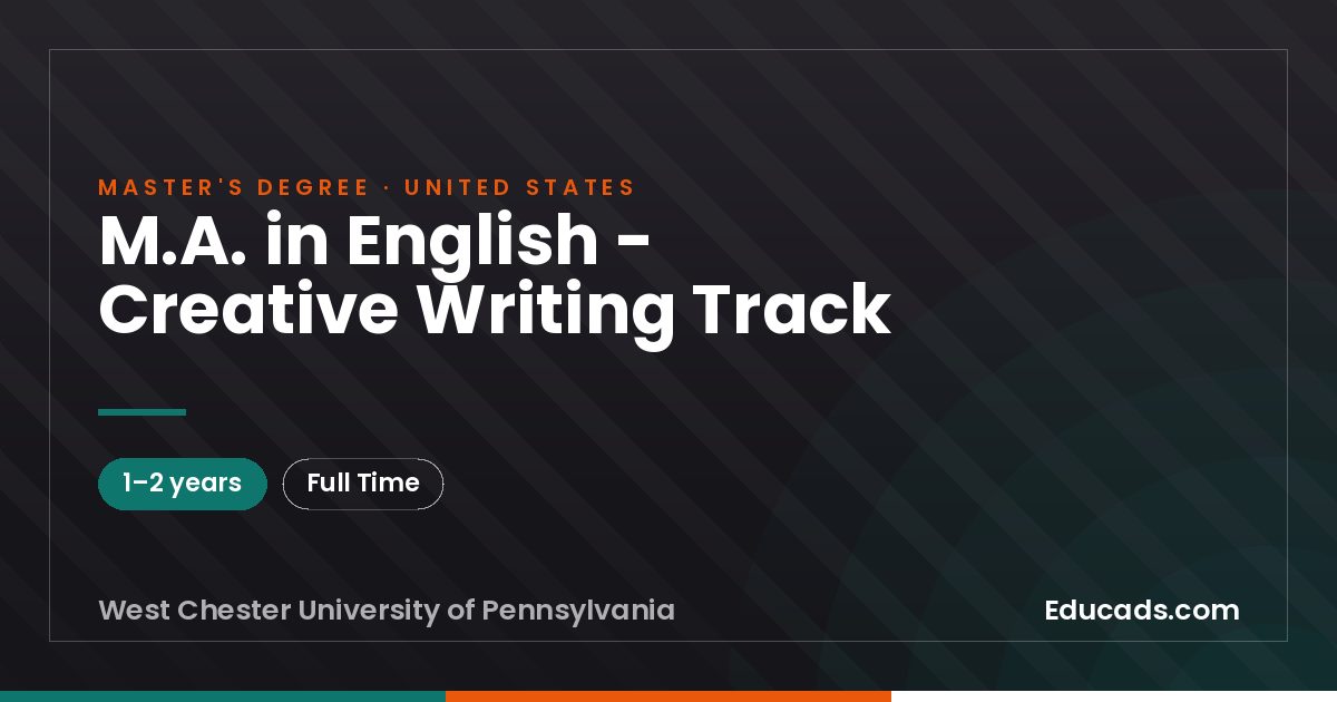M.A. in English - Creative Writing Track
