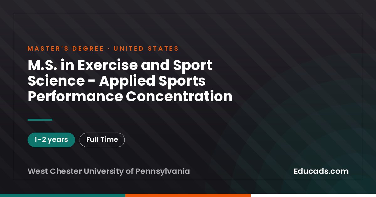 M.S. in Exercise and Sport Science - Applied Sports Performance Concentration