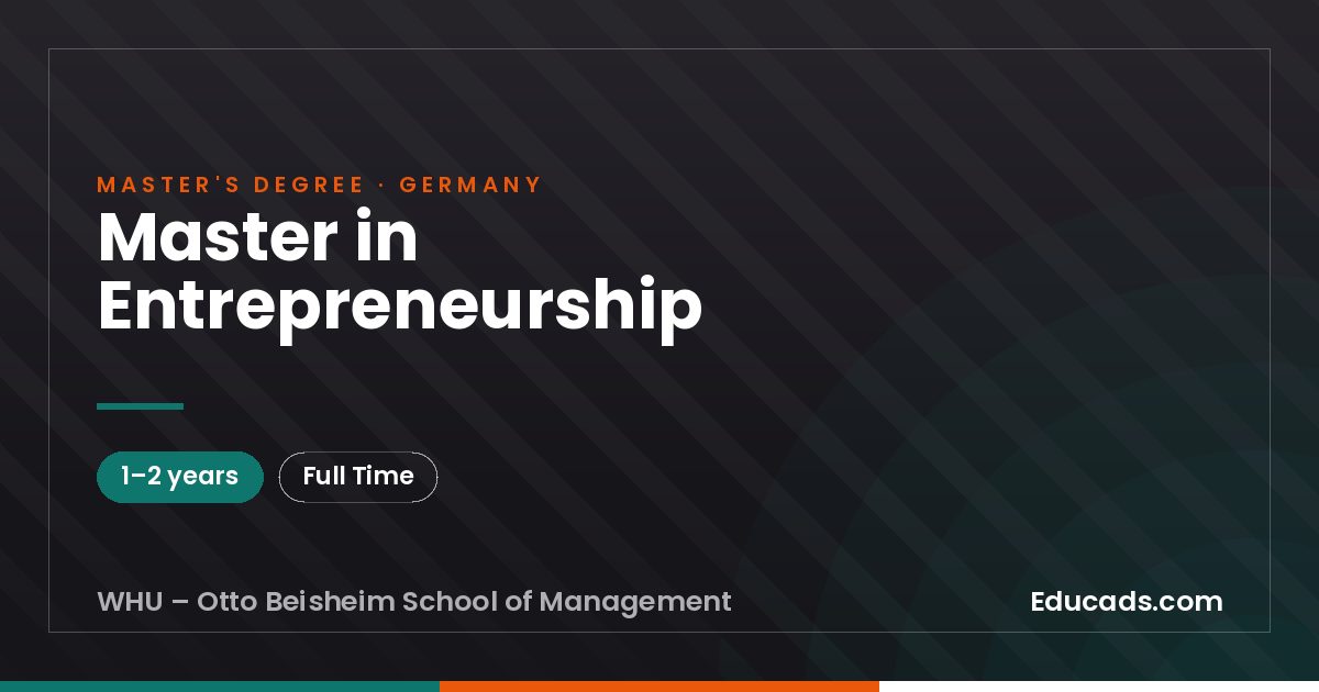 Master in Entrepreneurship