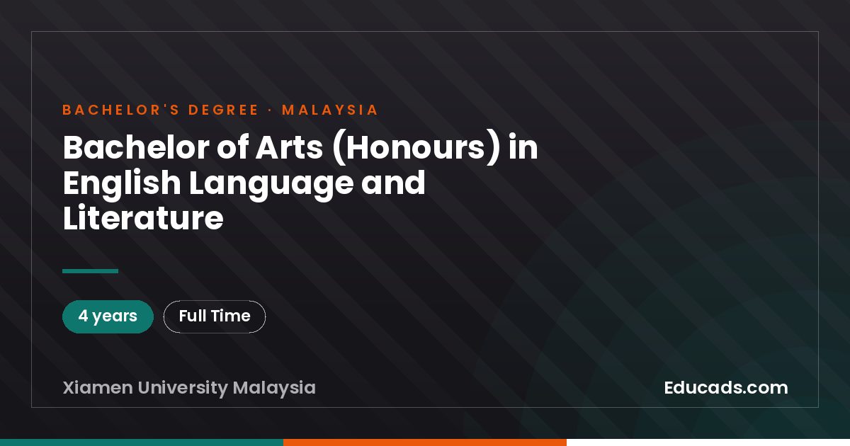 Bachelor of Arts (Honours) in English Language and Literature