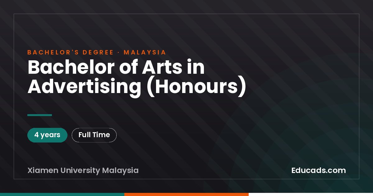Bachelor of Arts in Advertising (Honours)