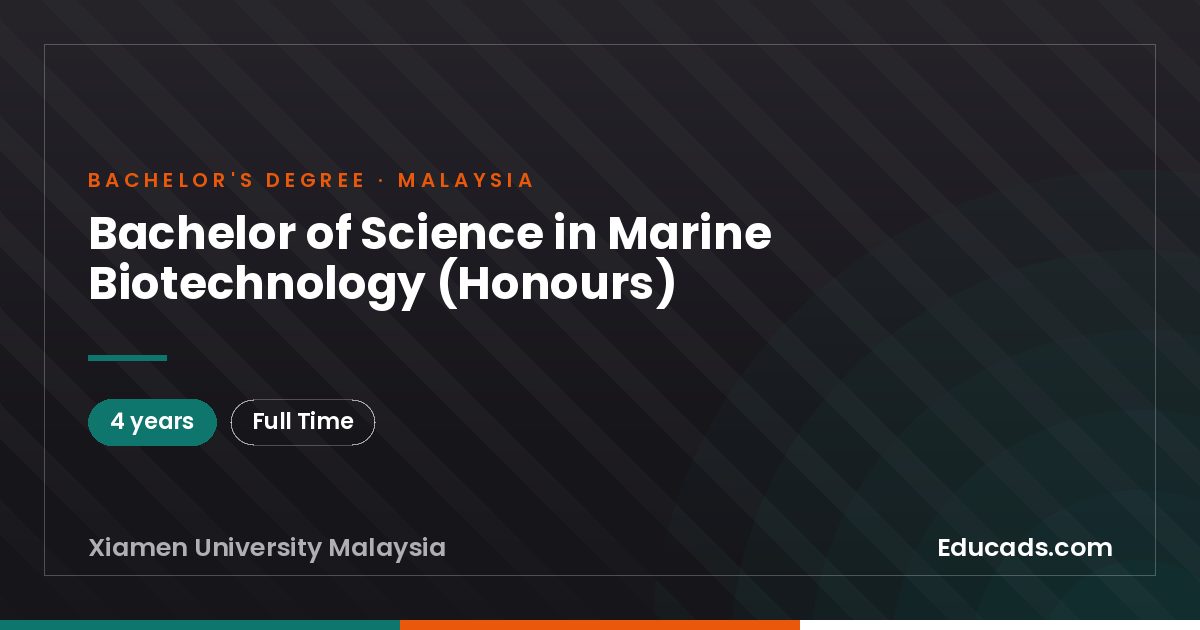 Bachelor of Science in Marine Biotechnology (Honours)