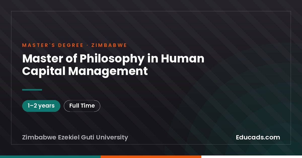 Master of Philosophy in Human Capital Management