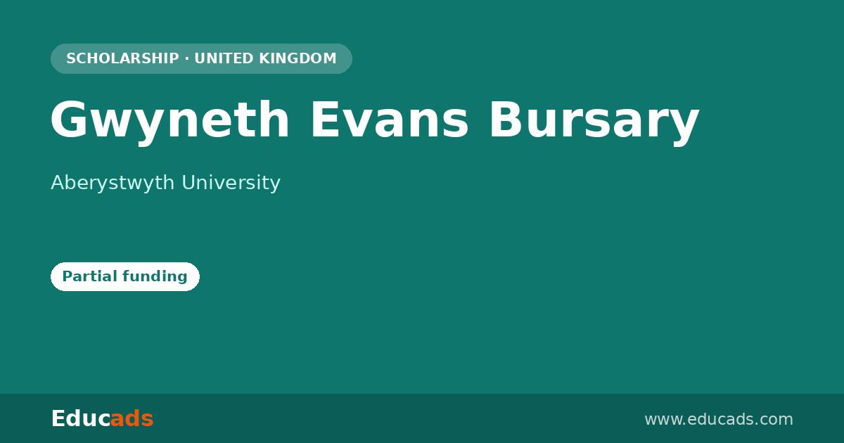 Gwyneth Evans Bursary scholarship