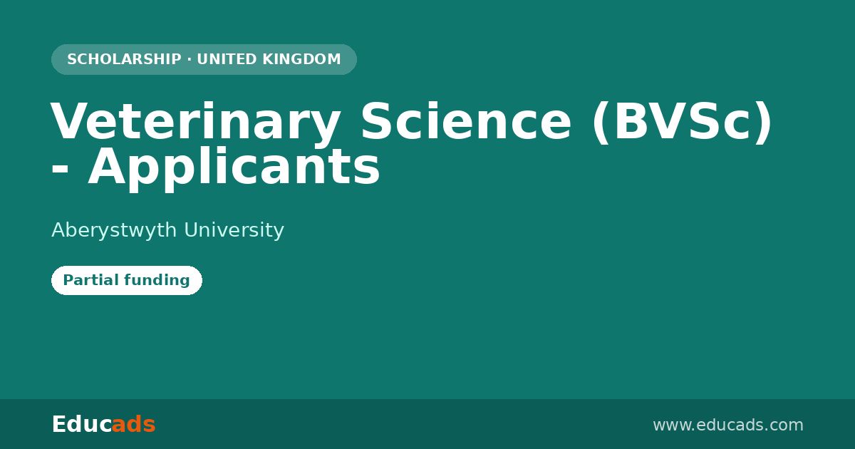 Veterinary Science (BVSc) - Applicants scholarship