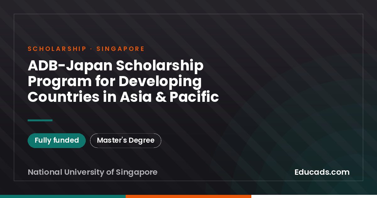 ADB-Japan Scholarship Program for Developing Countries in Asia & Pacific scholarship