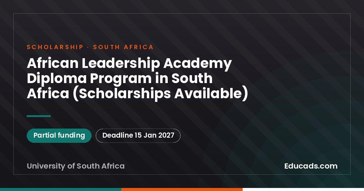 African Leadership Academy Diploma Program in South Africa (Scholarships Available) scholarship