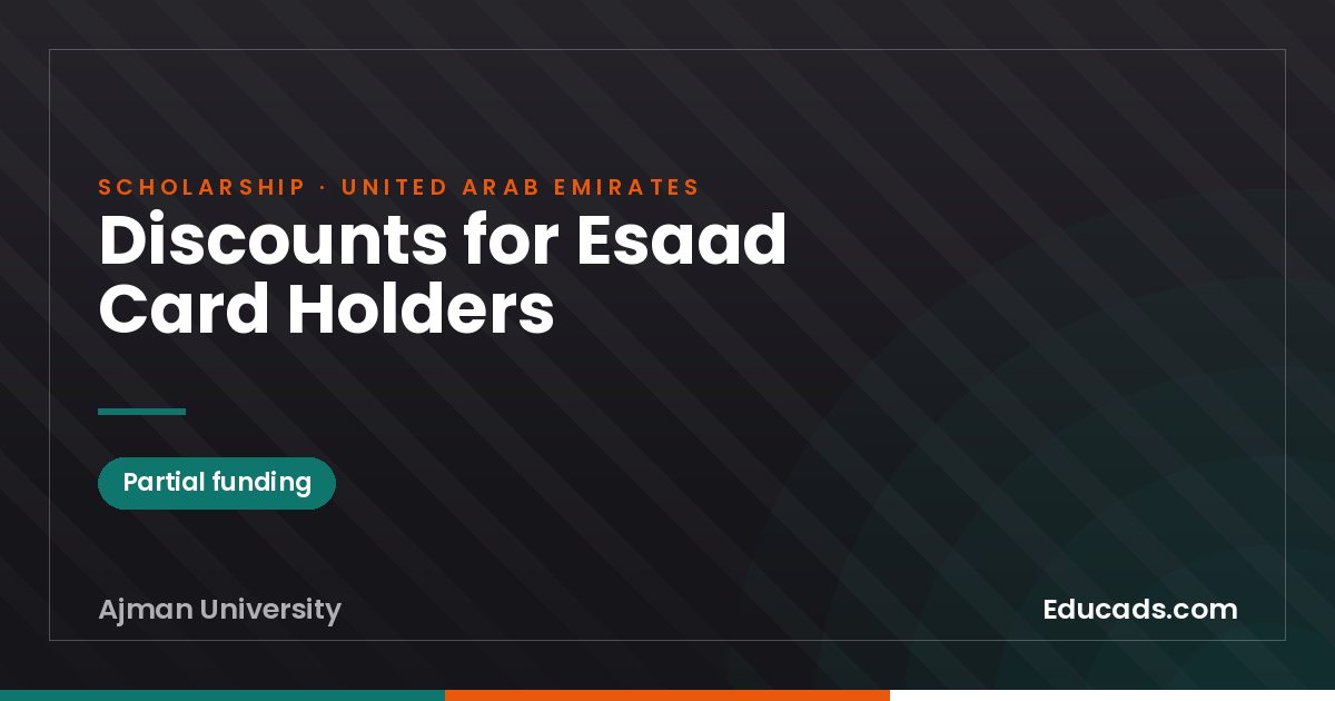 Discounts for Esaad Card Holders scholarship
