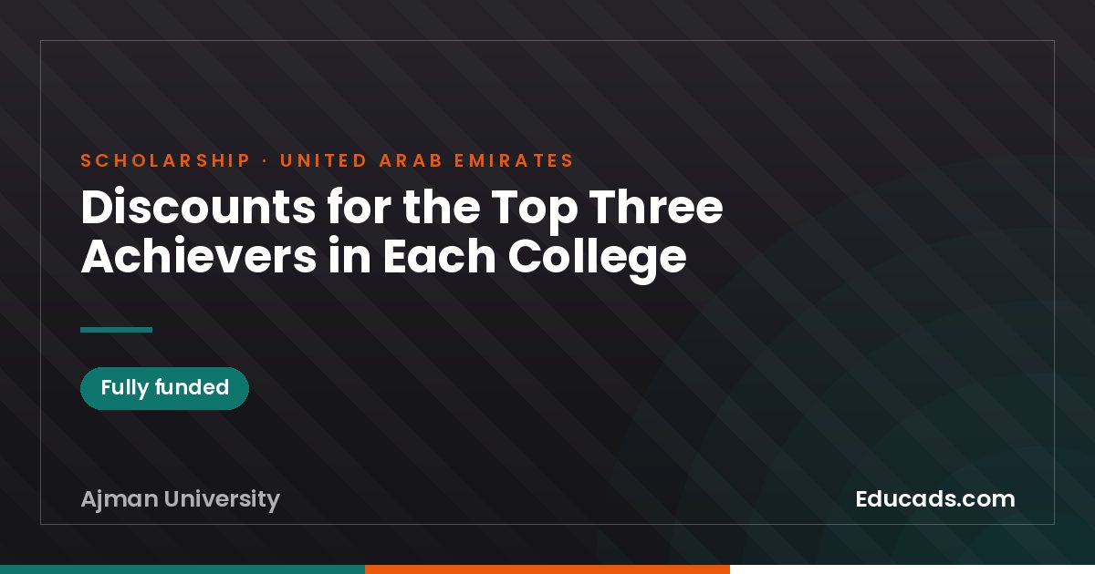 Discounts for the Top Three Achievers in Each College scholarship