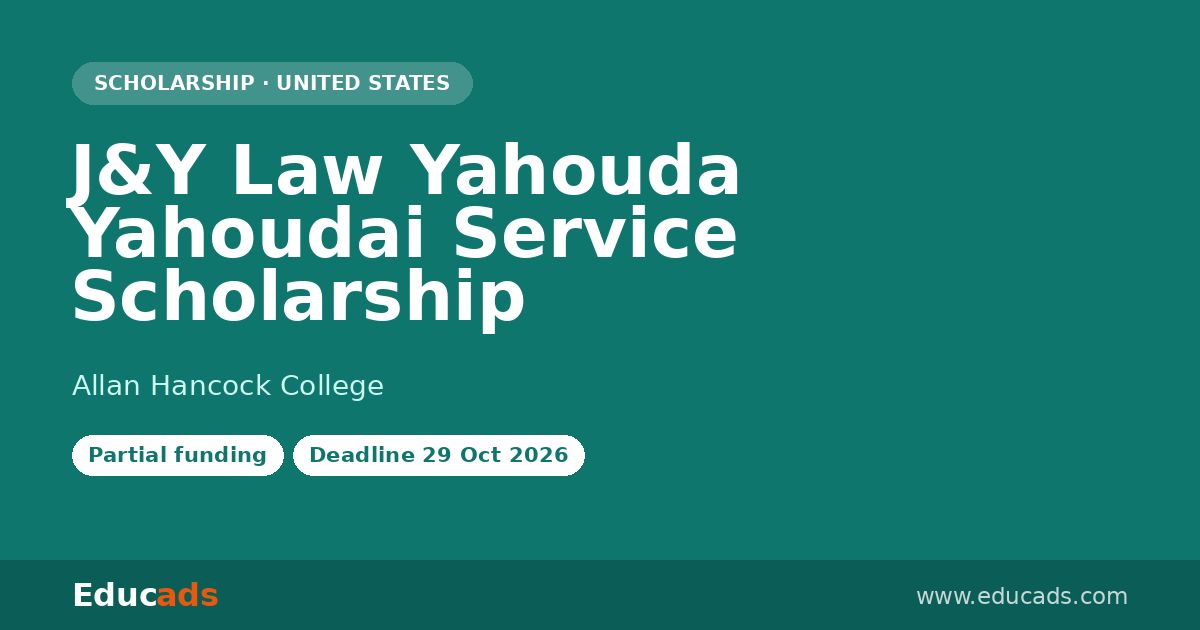 J&Y Law Yahouda Yahoudai Service Scholarship scholarship