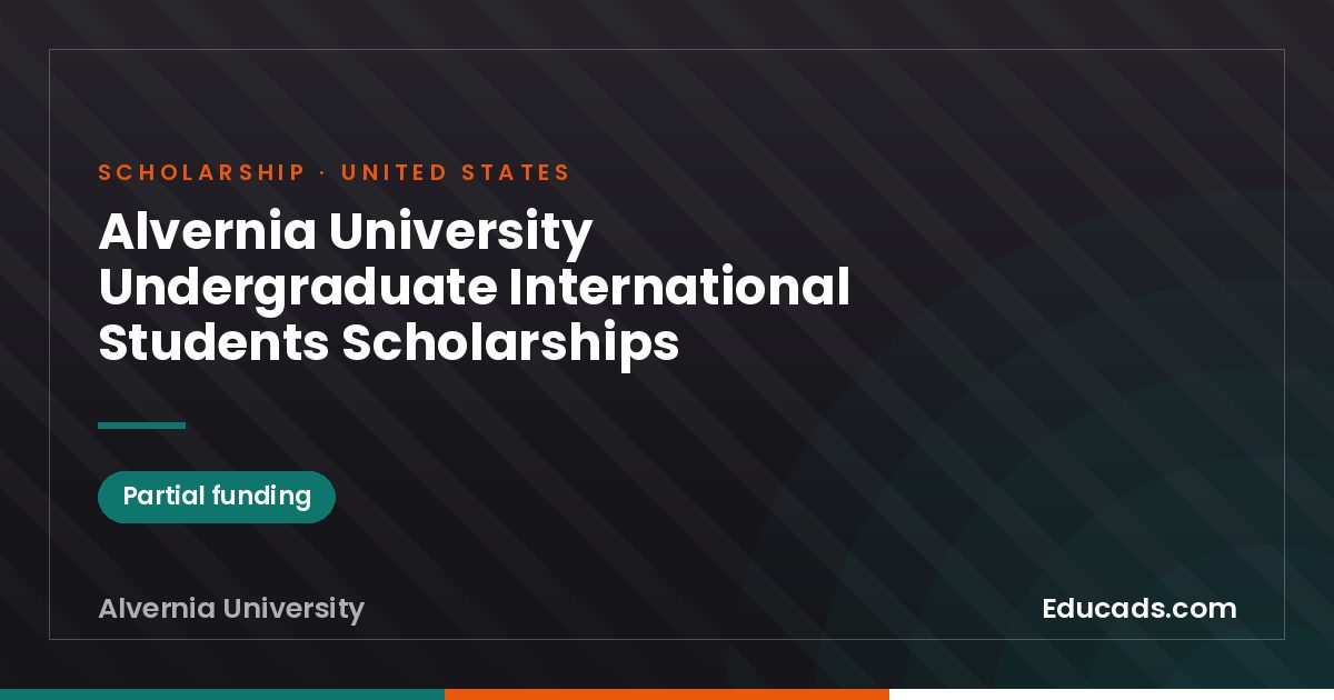 Alvernia University Undergraduate International Students Scholarships scholarship