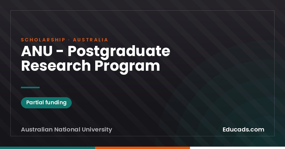 ANU - Postgraduate Research Program scholarship