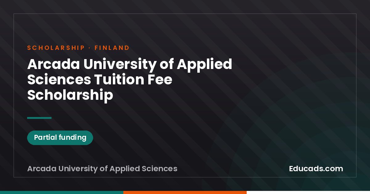 Arcada University of Applied Sciences Tuition Fee Scholarship scholarship