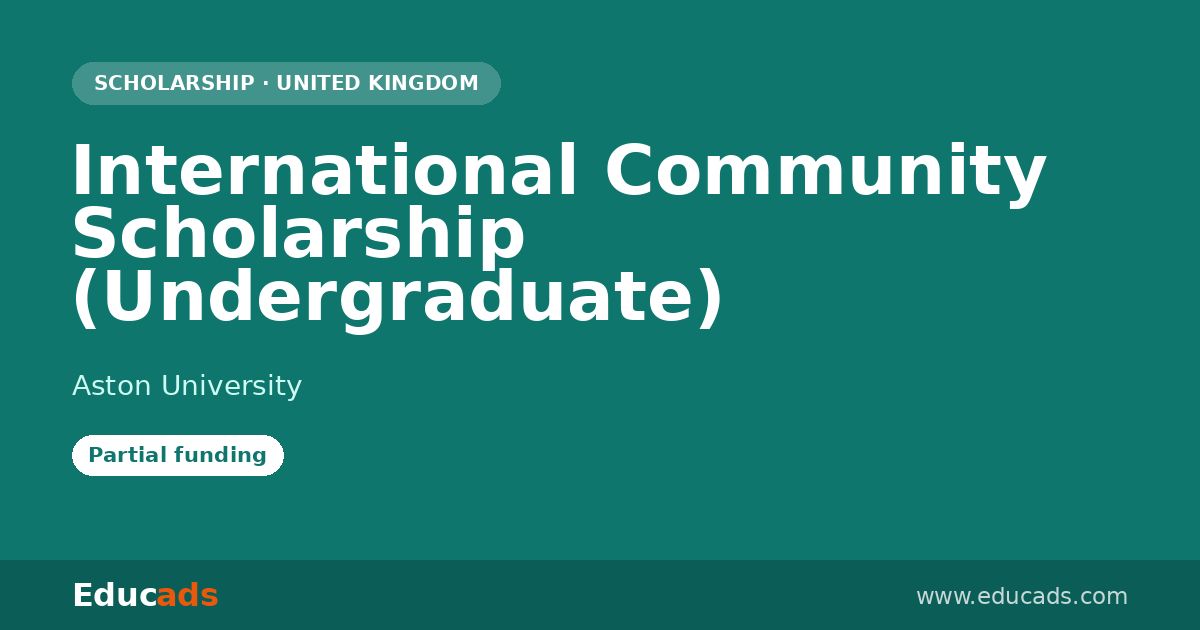 International Community Scholarship (Undergraduate) scholarship