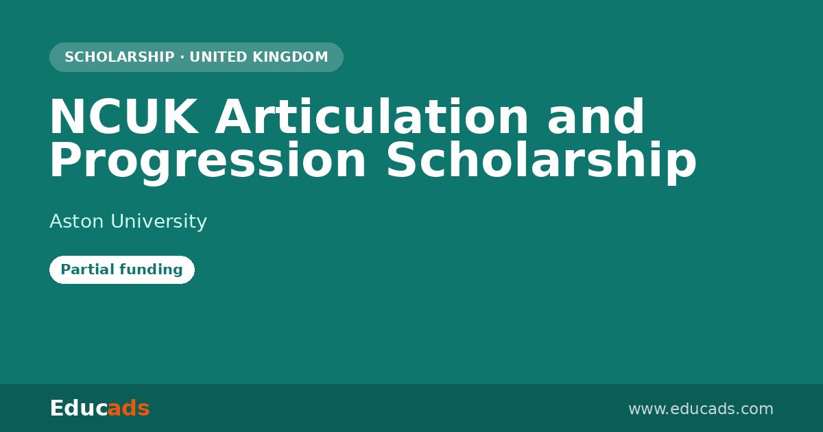 NCUK Articulation and Progression Scholarship scholarship