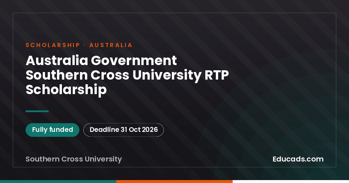 Australia Government Southern Cross University RTP Scholarship scholarship