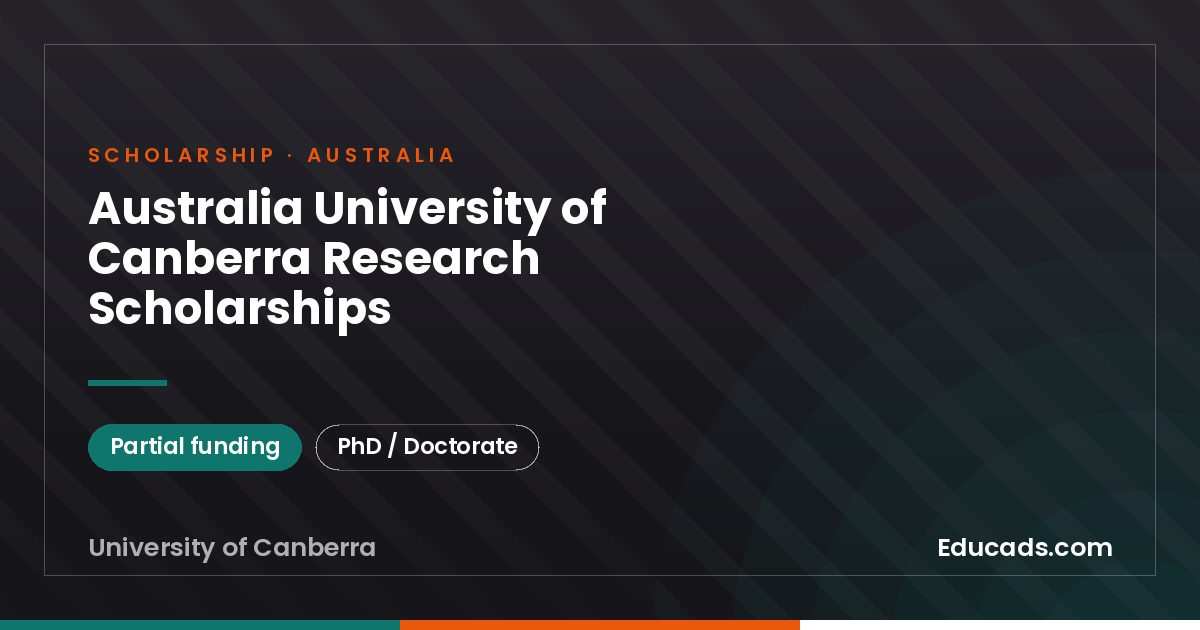 Australia University of Canberra Research Scholarships scholarship