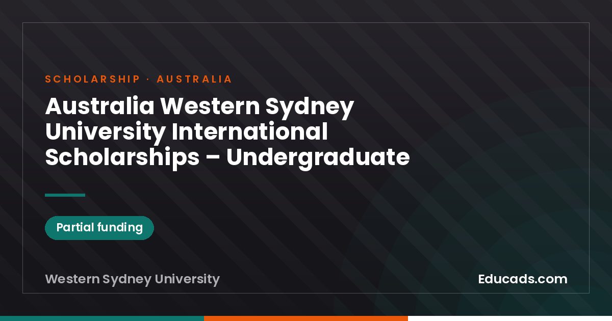 Australia Western Sydney University International Scholarships – Undergraduate scholarship