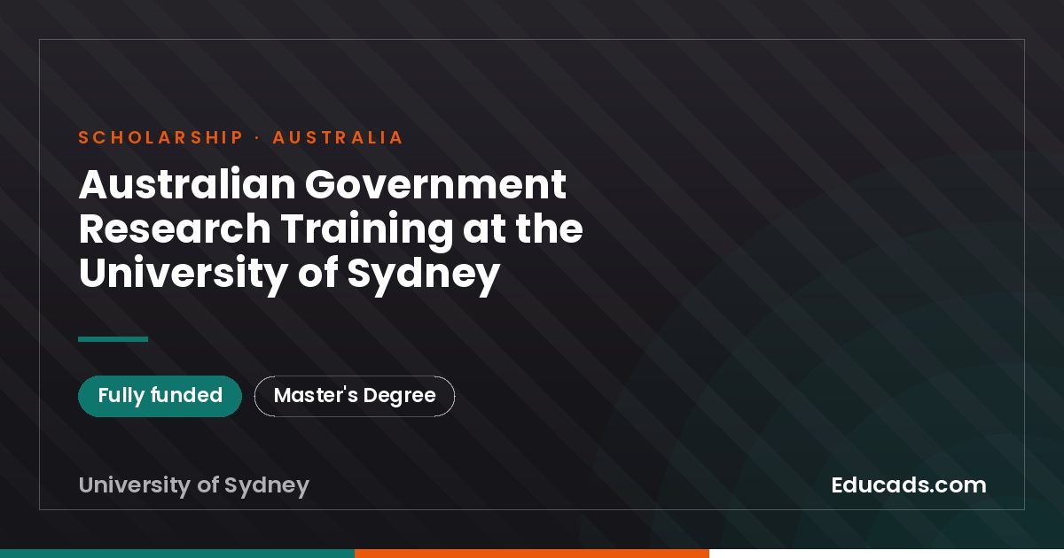 Australian Government Research Training at the University of Sydney scholarship