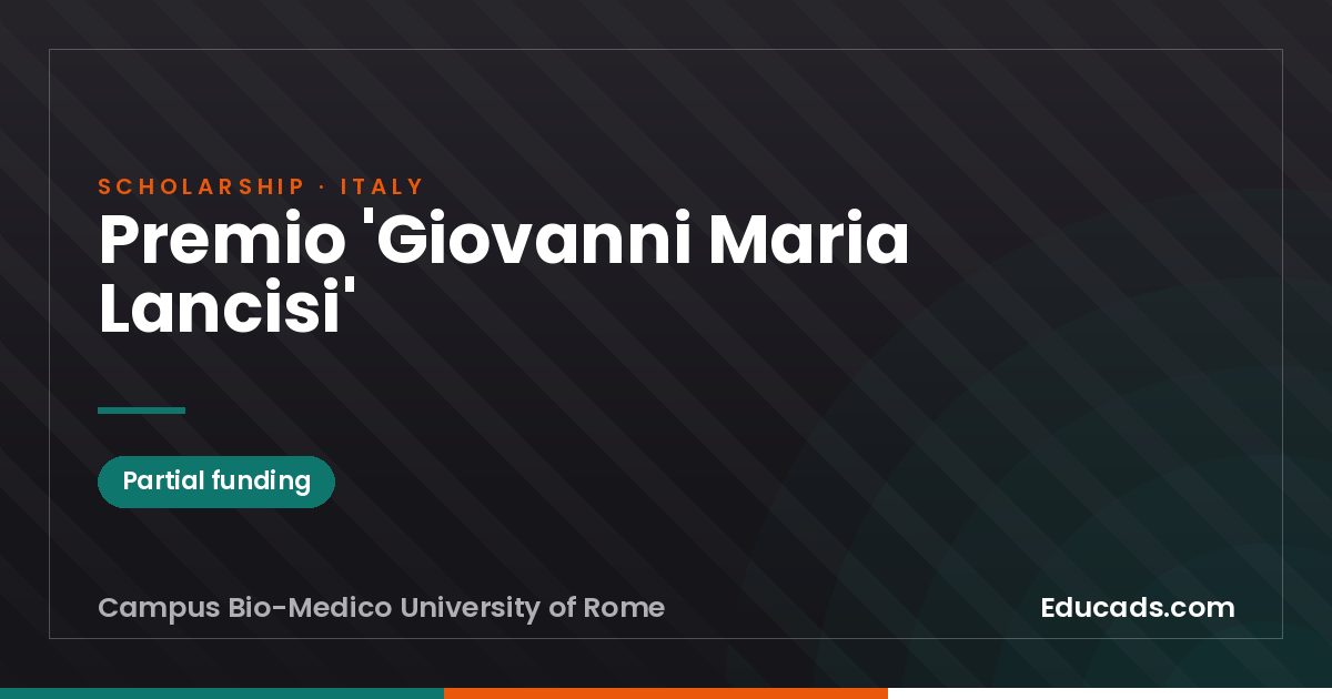 Premio 'Giovanni Maria Lancisi' scholarship